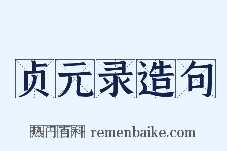 贞元录造句是什么意思的图片
